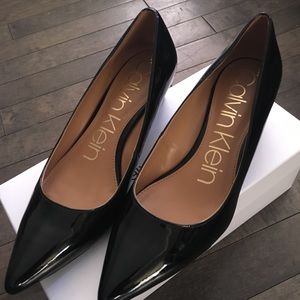 Calvin Klein Black Garya Patent Pump